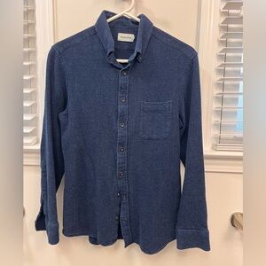 Taylor Stitch Navy Indigo Waffle Button Down Shirt